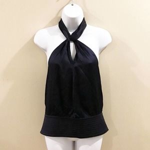 Tory Burch Bennette Shell Silk Halter Top Size 6